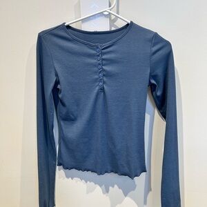 Women's Blue Long Sleeve Top